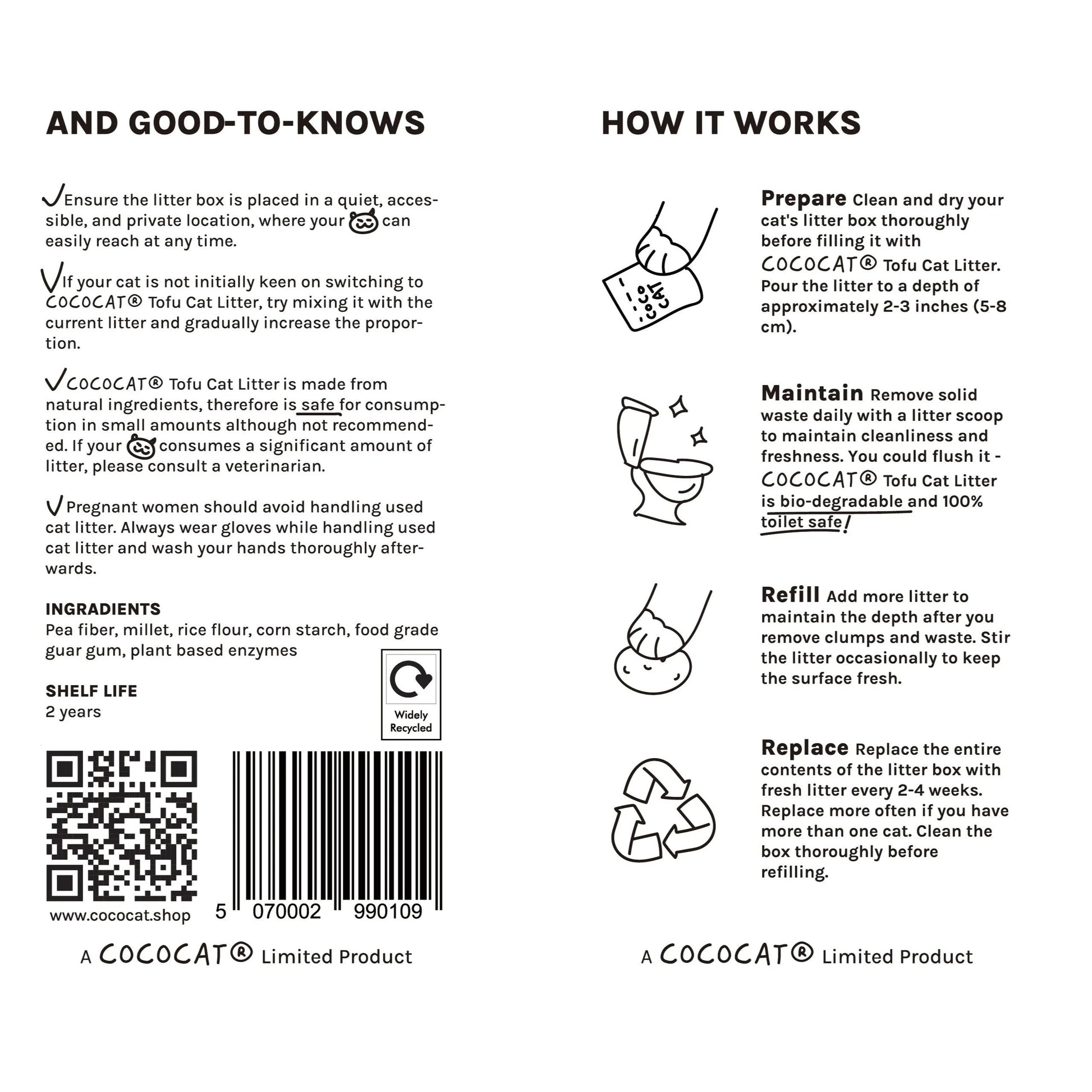 Cococat Tofu 100% Plant-based Cat Litter - Biodegradable & Flushable-Fussy Cat