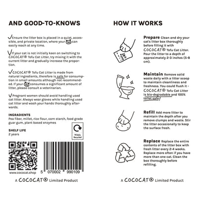 Cococat Tofu 100% Plant-based Cat Litter - Biodegradable & Flushable-Fussy Cat