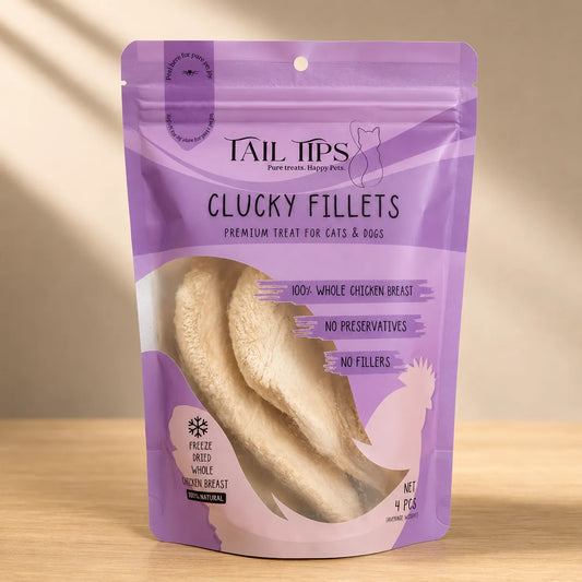 Clucky Filets - 100% Freeze-Dried Chicken Breast Treats | Pure & Natural | 4pcs pack-Fussy Cat