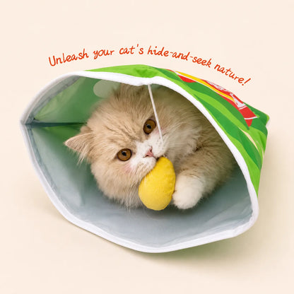 Interactive Cat Tunnel Drill Bag Toy – Collapsible Crinkle Sleeping Bag for Cats-Fussy Cat