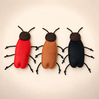 Soft Felt Cockroach Cat Toy with Catnip – Bite Resistant Interactive Indoor Chew Toy for Cats-Fussy Cat