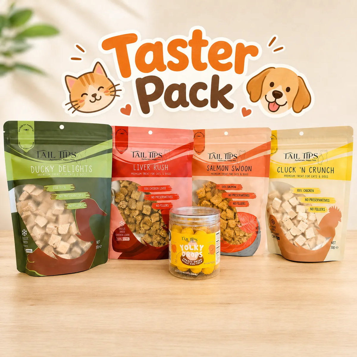 Taster Pack - 5 Freeze-Dried Pet Treats | Try All Flavours-Fussy Cat