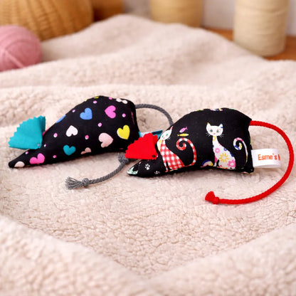 Handmade Organic Catnip Mouse Toy – 100% Natural Cat Toy with Rope Tail – Interactive Kitten & Cat Play Toy-Fussy Cat