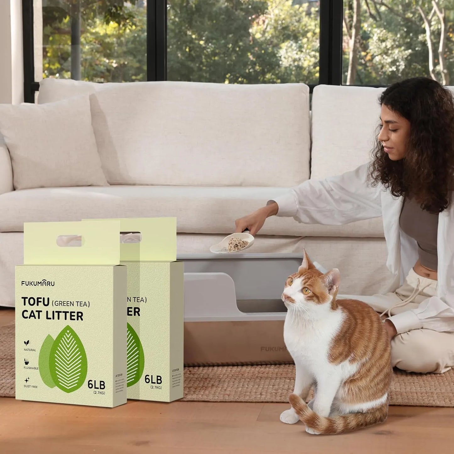 FUKUMARU Green Tea Tofu Cat Litter-Fussy Cat