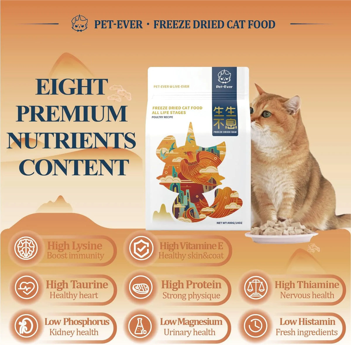 Freeze-dried Raw Cat Food All Life Stages, Poultry Recipe (400g)-Fussy Cat