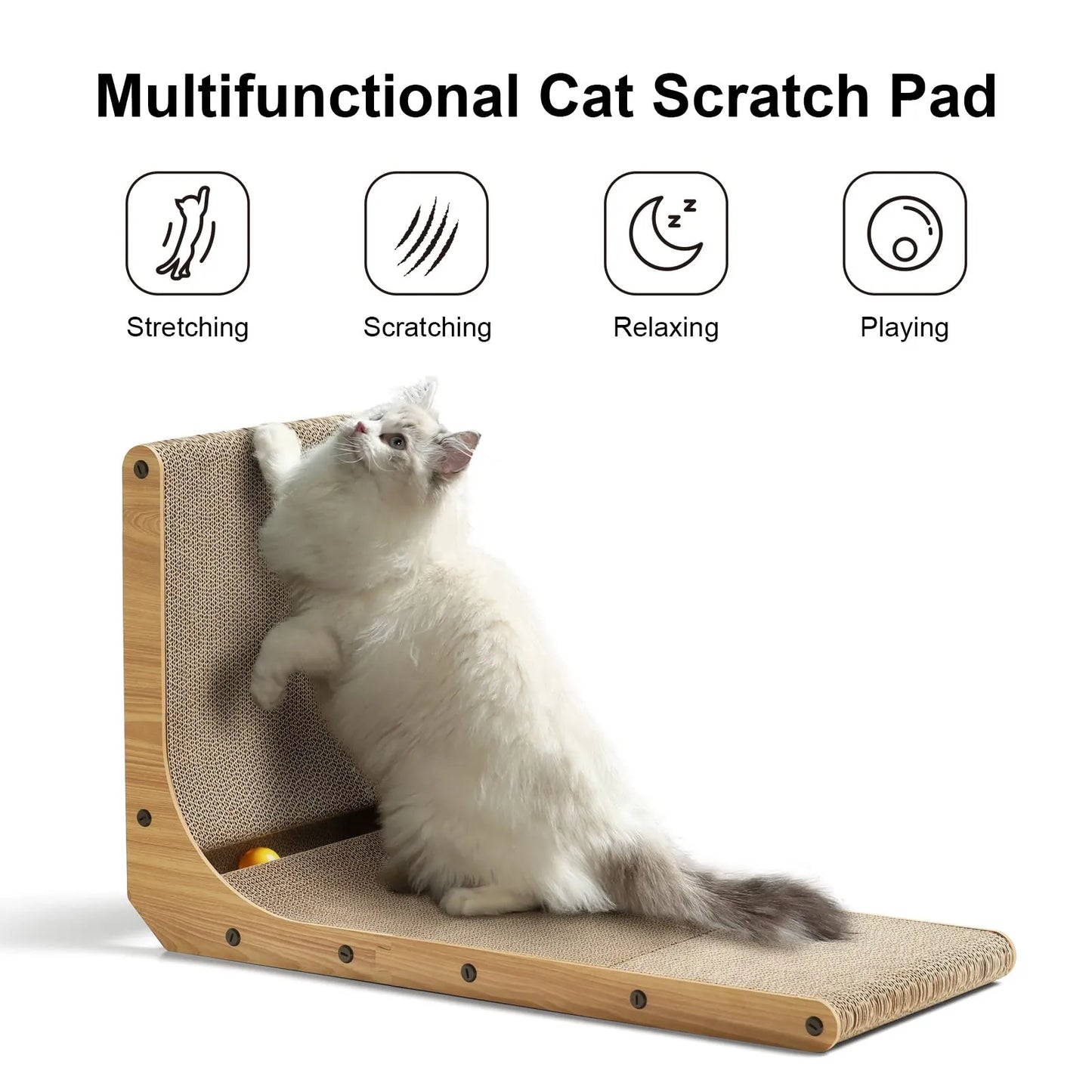 Fukumaru L-Shaped Cat Scratcher, Large-Fussy Cat