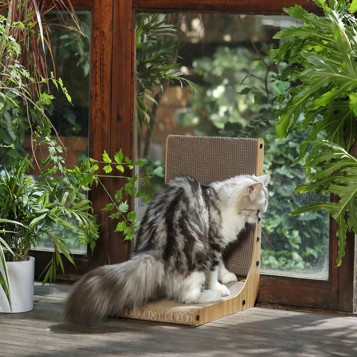 Fukumaru L-Shaped Cat Scratcher, Small-Fussy Cat