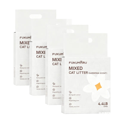 Fukumaru Tofu & Bentonite Mixed Cat Litter with Active Carbon 8 kg (4 packs)-Fussy Cat