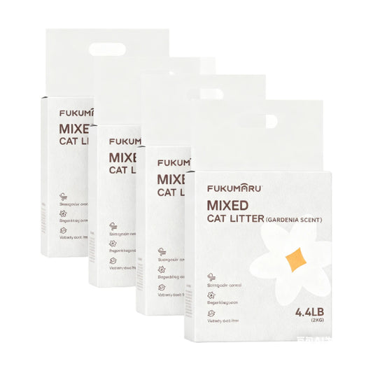 Fukumaru Tofu & Bentonite Mixed Cat Litter with Active Carbon 8 kg (4 packs)-Fussy Cat