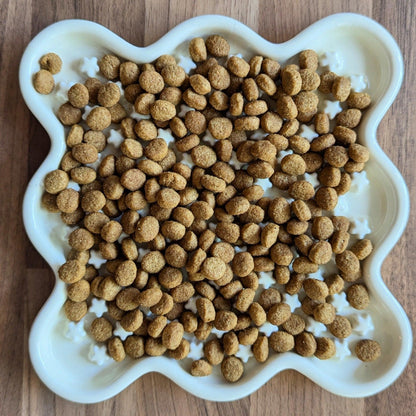 Fussy Cat Ceramic Slow Puzzle Feeder Bowl for Dry or Wet Cat Food