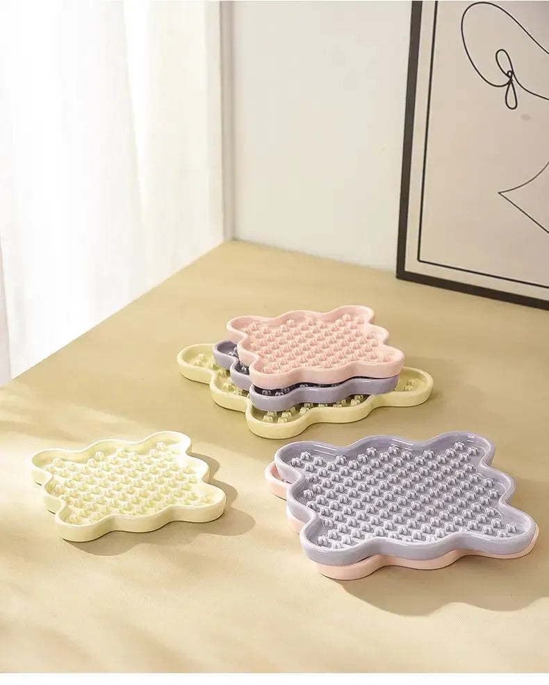 Fussy Cat Ceramic Slow Puzzle Feeder Bowl for Dry or Wet Cat Food
