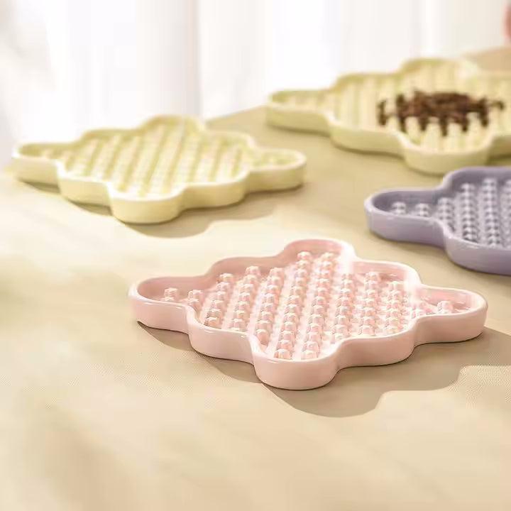 Fussy Cat Ceramic Slow Puzzle Feeder Bowl for Dry or Wet Cat Food