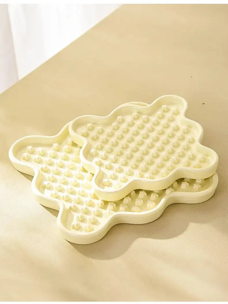 Fussy Cat Ceramic Slow Puzzle Feeder Bowl for Dry or Wet Cat Food