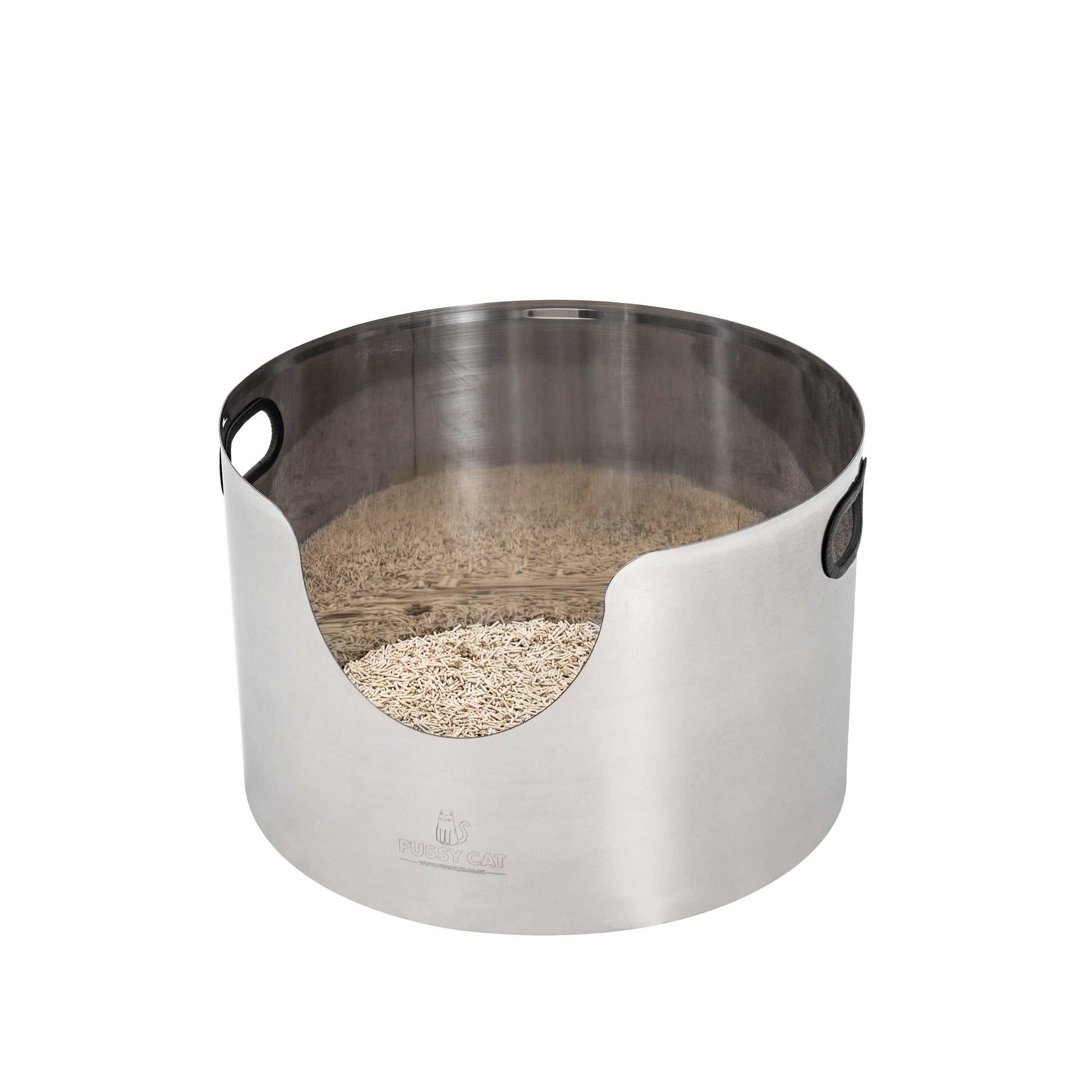 Fussy Cat Round Stainless Steel Litter Box for Bengal Cat