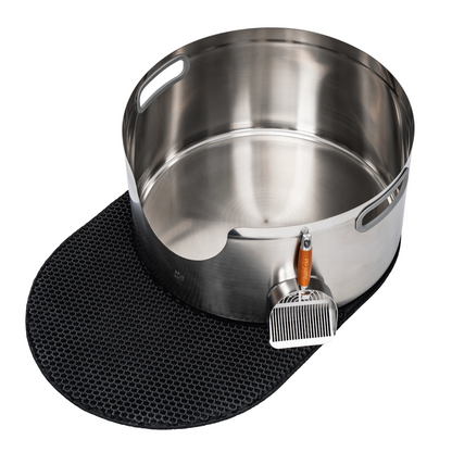 Norwegian Forest Cat Stainless Steel Round Cat Litter Box 