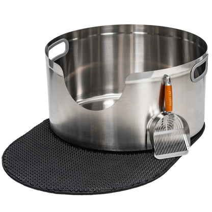 Maine Coon Stainless Steel Round Cat Litter Box 