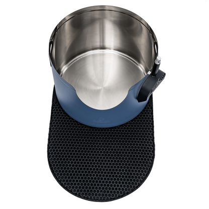 Round Stainless Steel Cat Litter Box in Blue from Fussy Cat