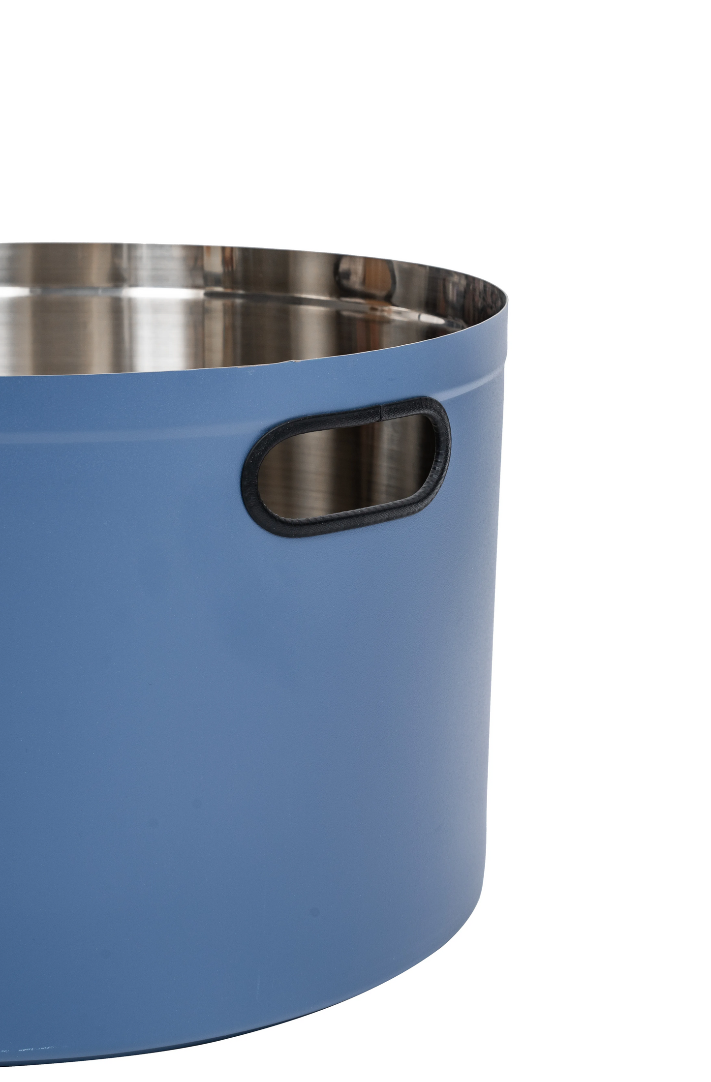 Round Stainless Steel Cat Litter Box in Blue from Fussy Cat