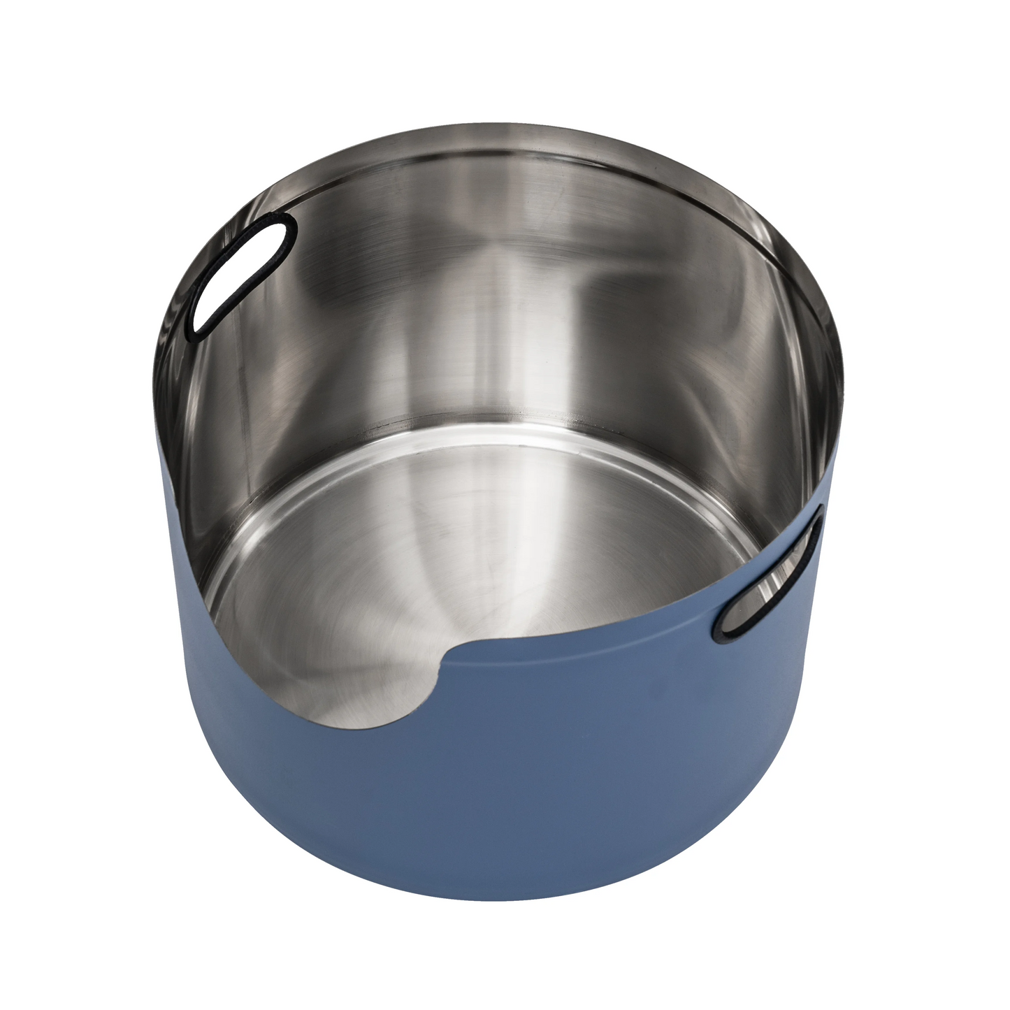 Round Stainless Steel Cat Litter Box in Blue from Fussy Cat