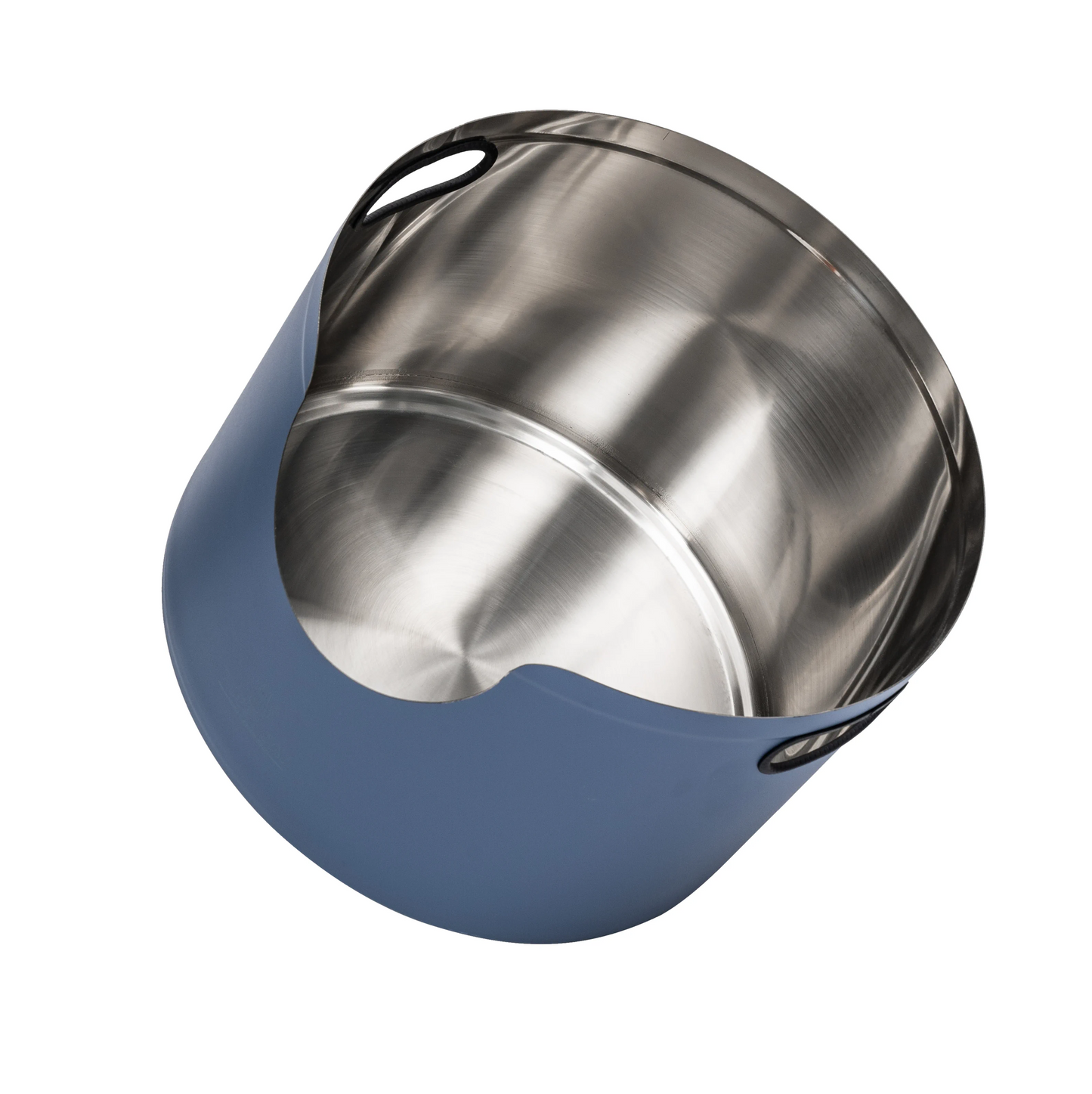 Round Stainless Steel Cat Litter Box in Blue from Fussy Cat