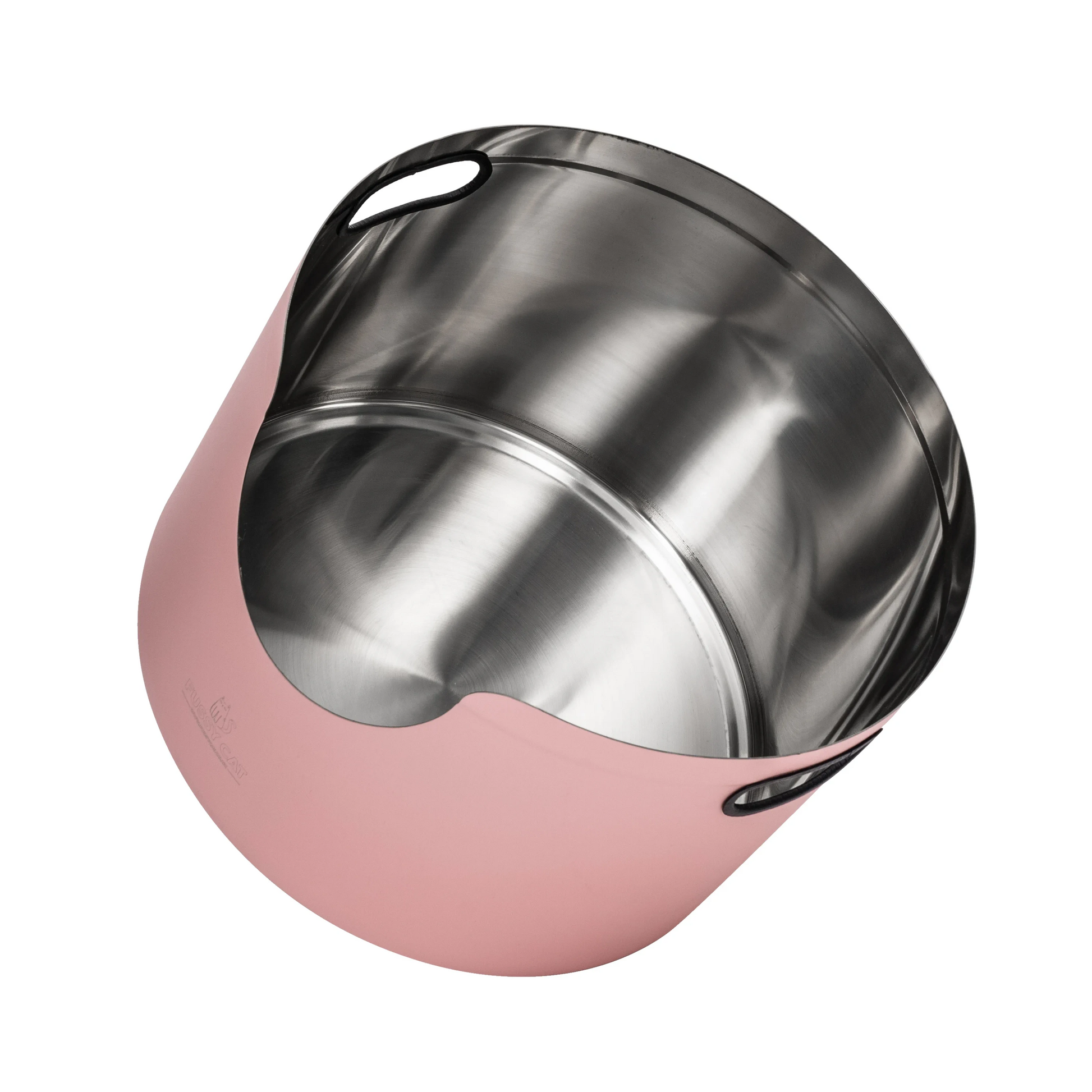 Pink Stainless Steel Cat Round Litter Box from Fussy Cat