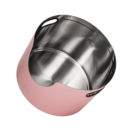 Pink Stainless Steel Cat Round Litter Box from Fussy Cat