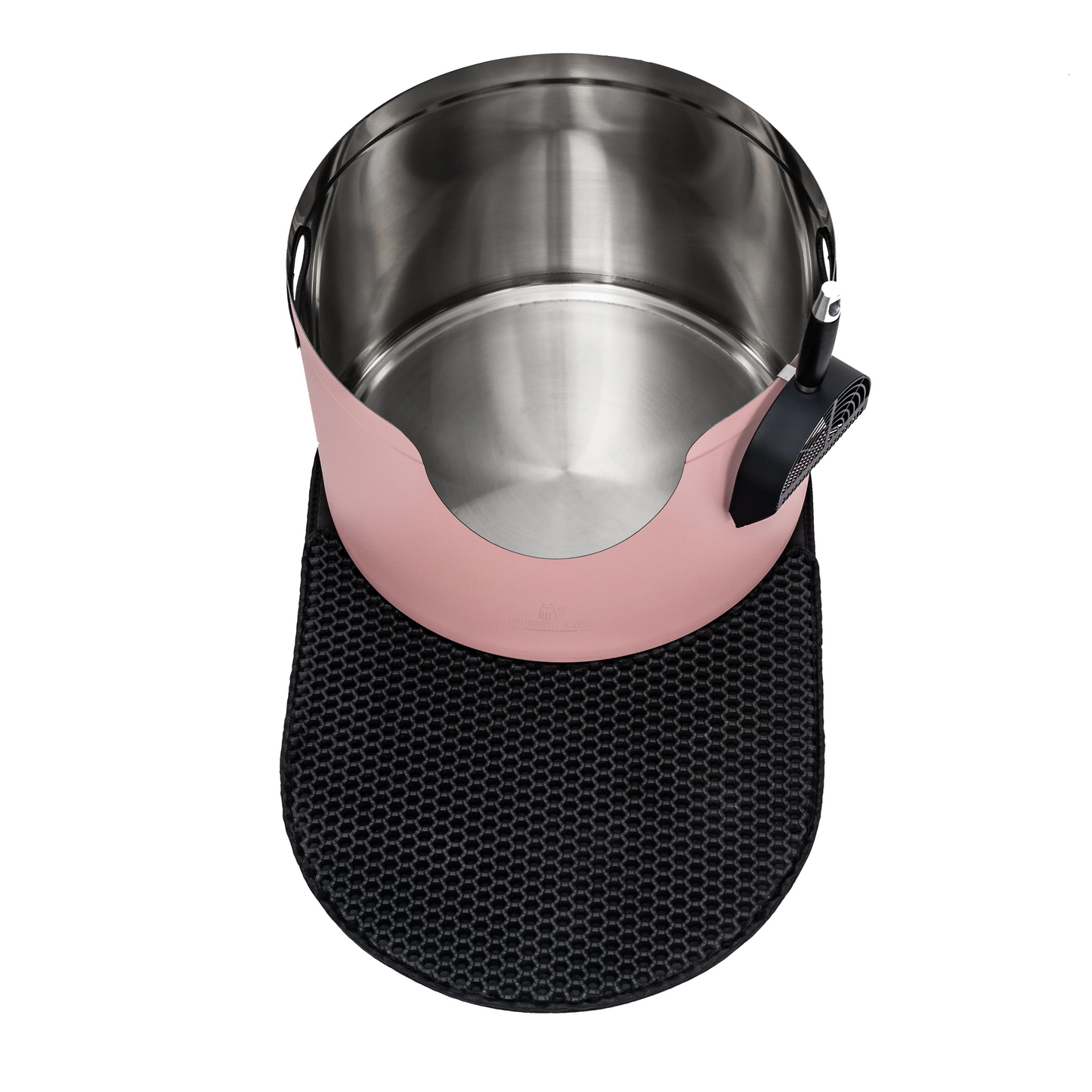 Pink Stainless Steel Cat Round Litter Box from Fussy Cat