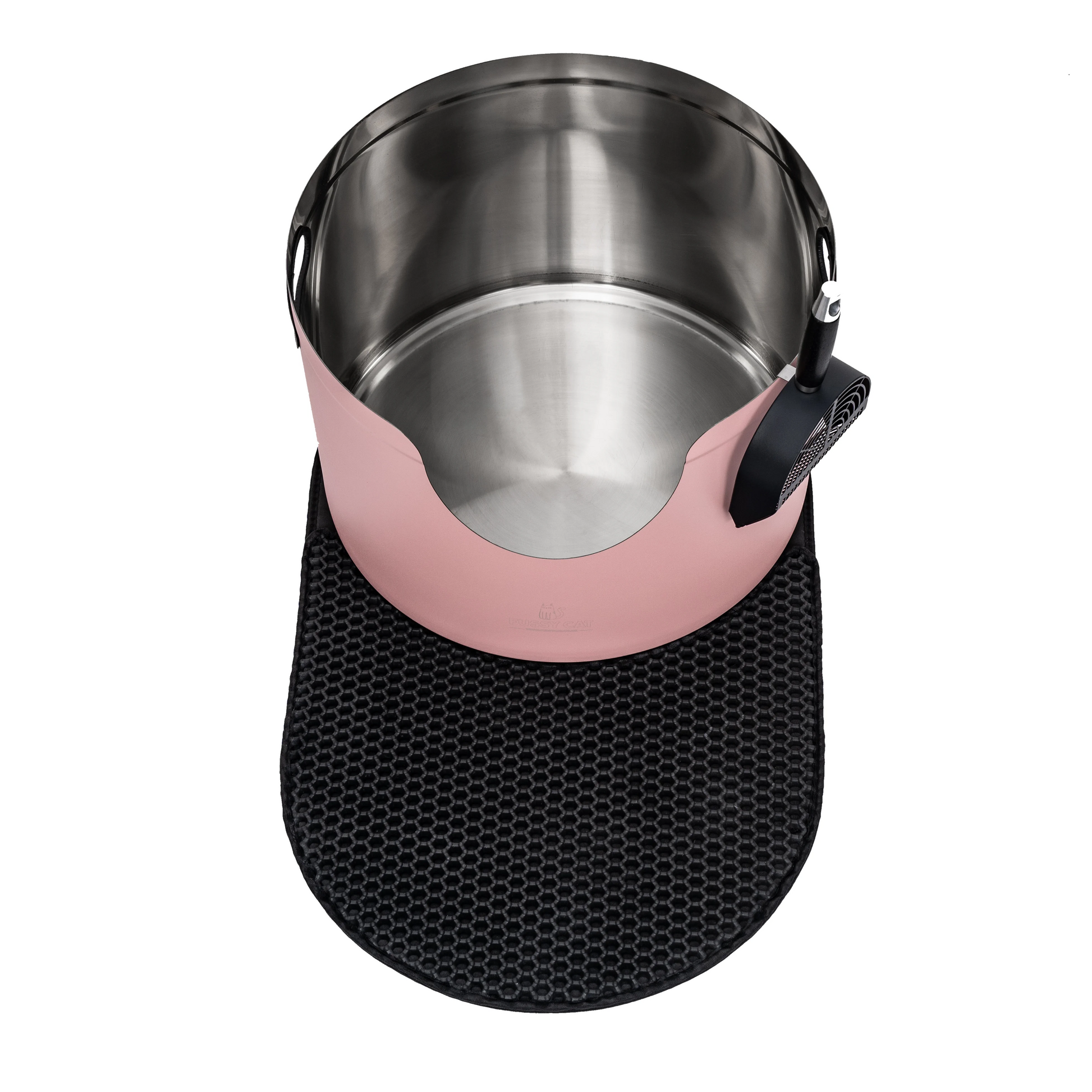 Pink Stainless Steel Cat Round Litter Box from Fussy Cat