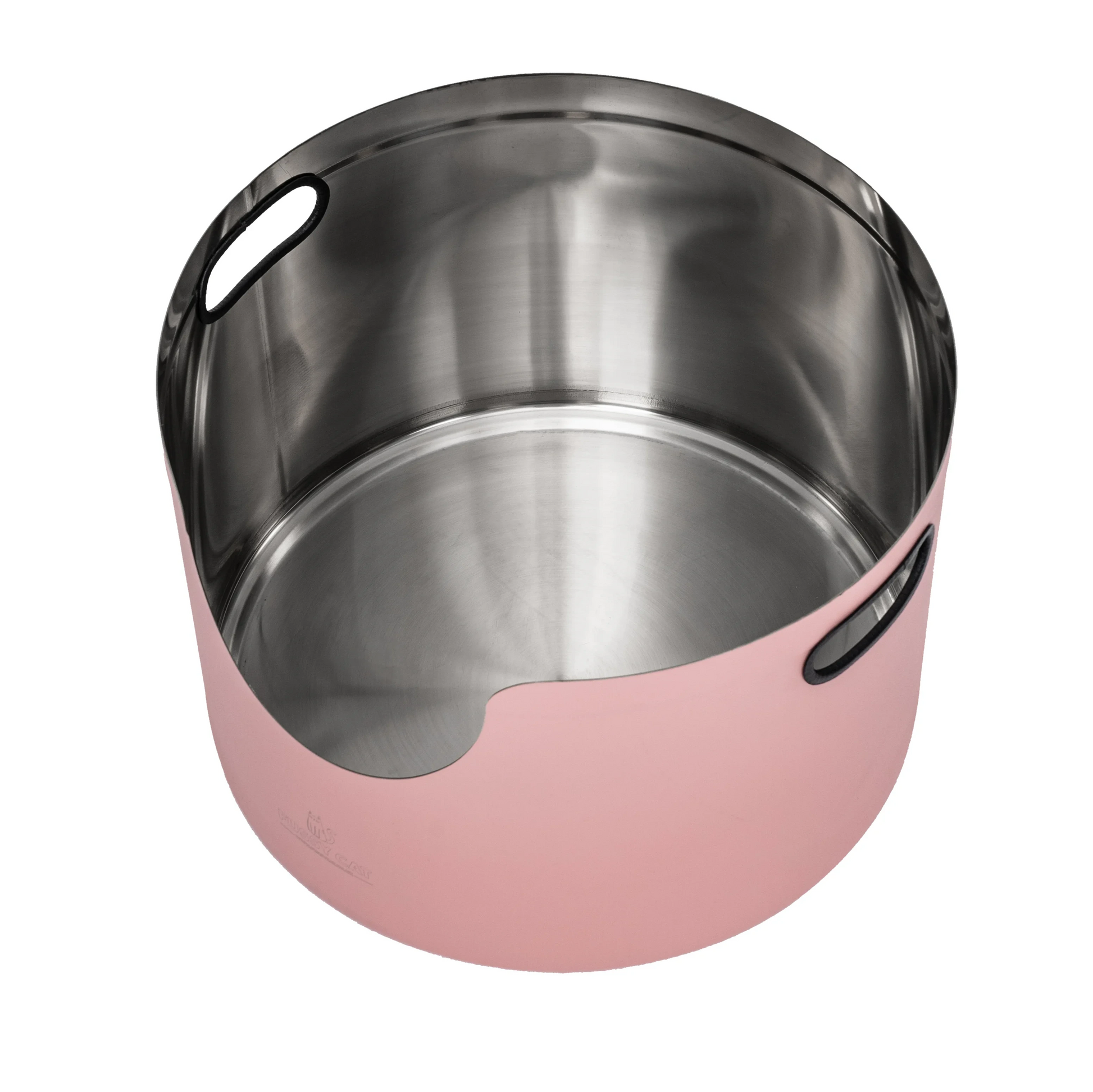 Pink Stainless Steel Cat Round Litter Box from Fussy Cat