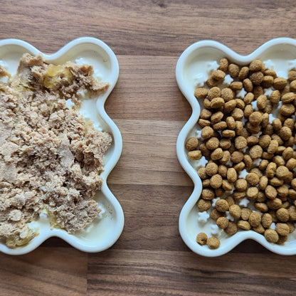 Fussy Cat Ceramic Slow Puzzle Feeder Bowl for Dry or Wet Cat Food. Just like a Lick Mat but made from Ceramic