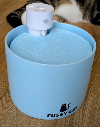 Fussy Cat Ceramic Water Fountain - Blue