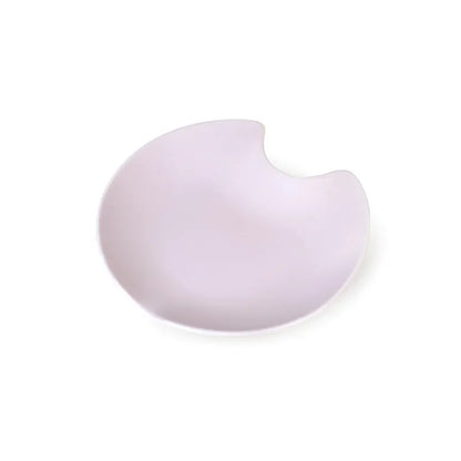 Smooth, light purple ceramic cat water fountain base with a curved, ergonomic design.