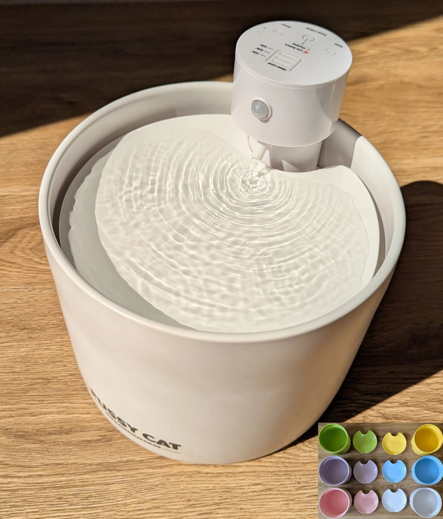 Fussy Cat Ceramic Wireless Water Fountain