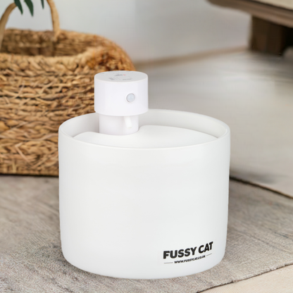 Fussy Cat Water Fountain - Ceramic, Wireless, Motion Activated, Spill-proof design