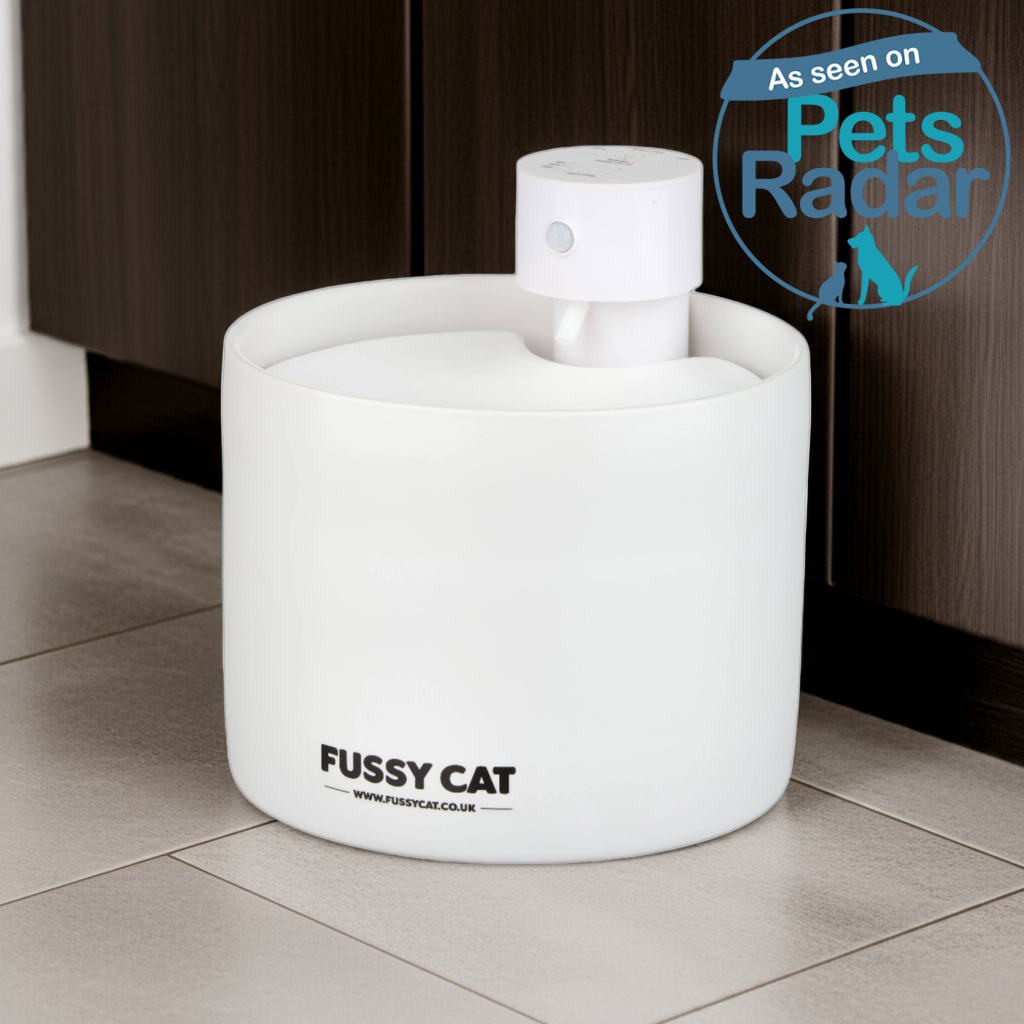 Fussy Cat Ceramic Wireless Water Fountain with UV-C sterilisation as seen and reviewed on Pets Radar
