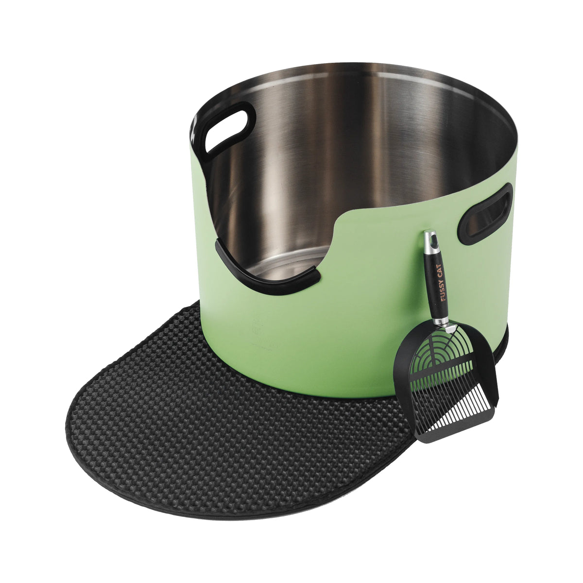 Fussy Cat - The Green Litter Box, 48 Litres. With Litter Mat & Scoop.