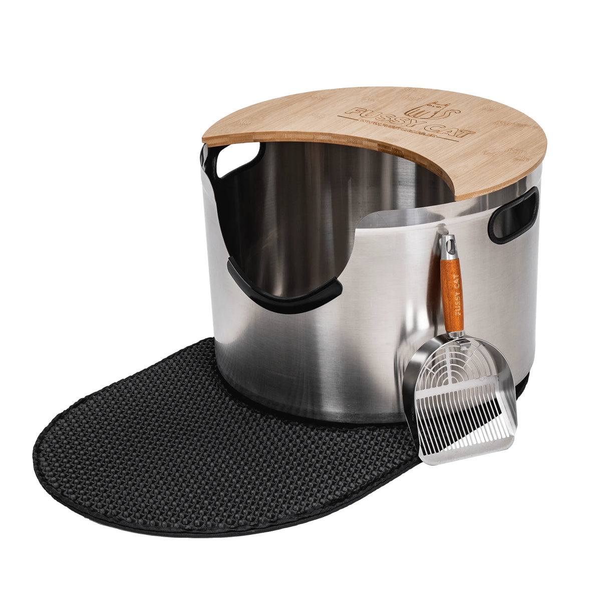 Fussy Cat - The Litter Box, 48 Litres. With Litter Mat & Scoop.