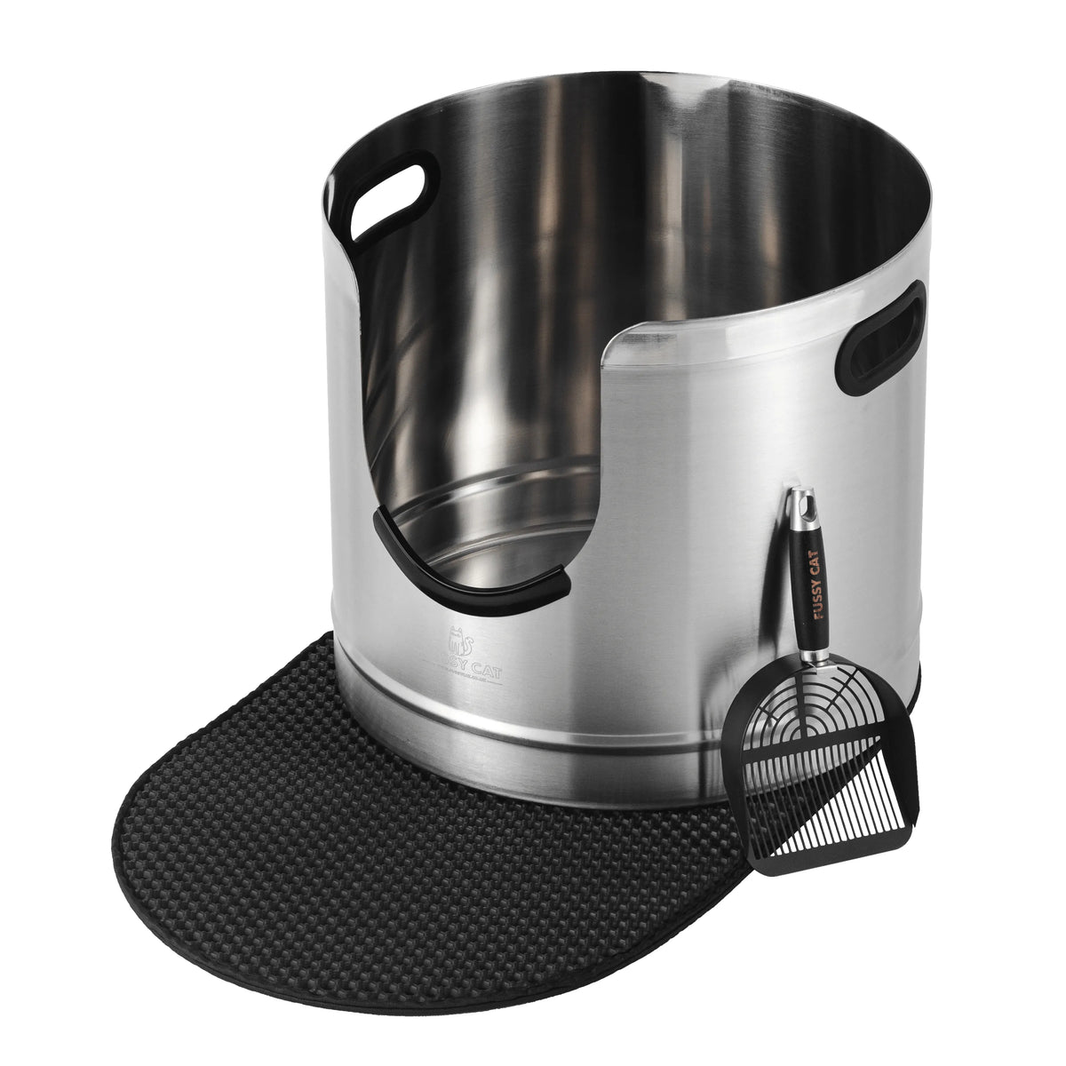 Fussy Cat - The Tall Litter Box, 64 Litres. With Litter Mat & Scoop.