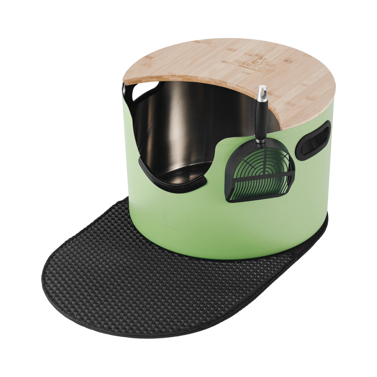 Fussy Cat - The Green Litter Box, 48 Litres. With Litter Mat & Scoop.
