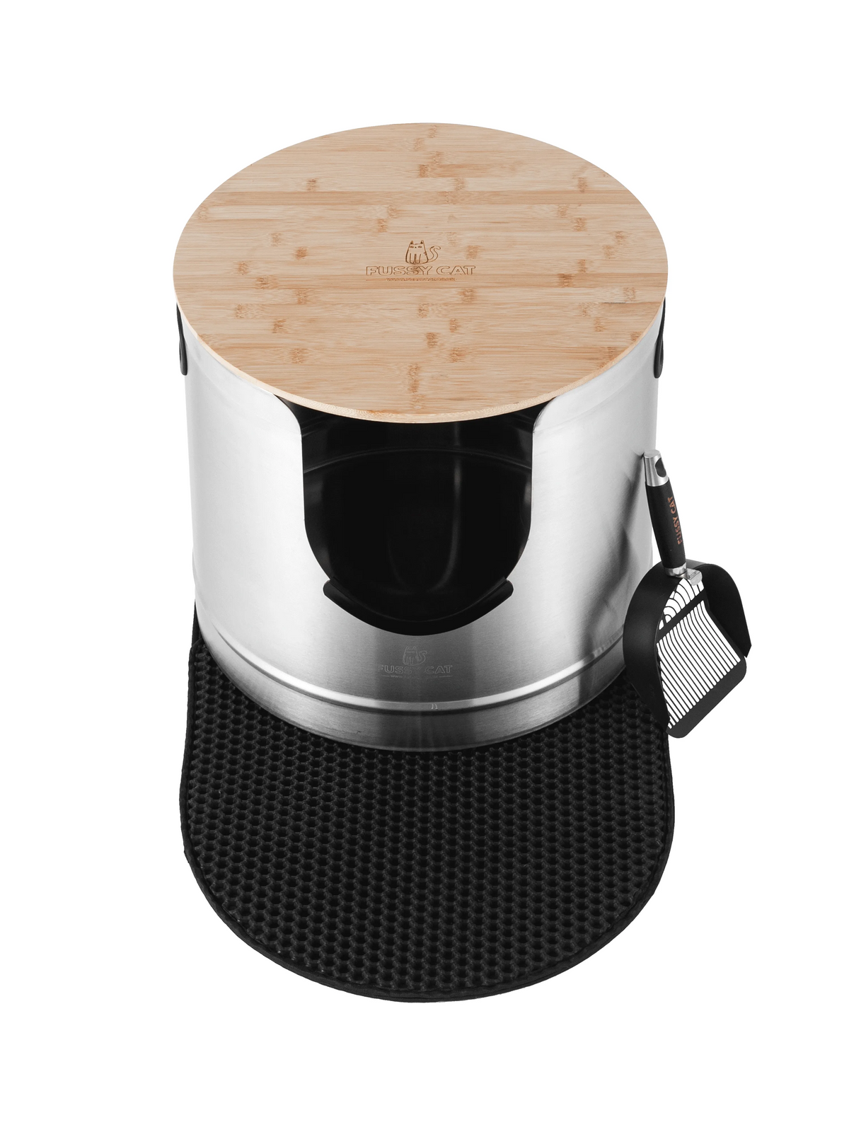 Fussy Cat - The Tall Litter Box, 64 Litres. With Litter Mat & Scoop.