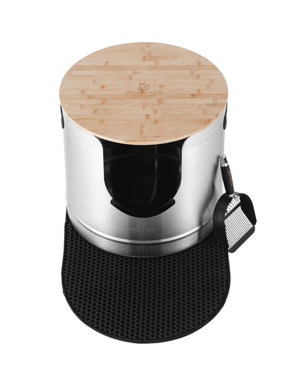 Fussy Cat - The Tall Litter Box, 64 Litres. With Litter Mat & Scoop.