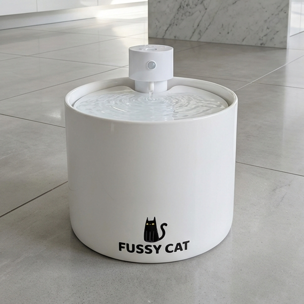 The Fussy Cat Ceramic Wireless Water Fountain