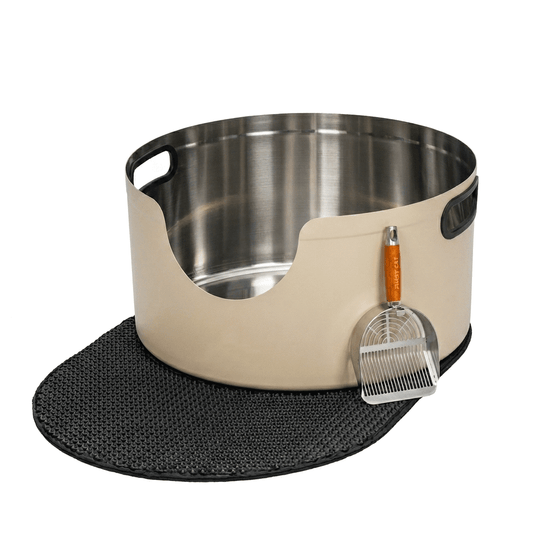 Fussy Cat - The XXL 60cm Litter Box, Cream. 85 Litre for Maine Coon, Large Breed & Multi-Cat Households