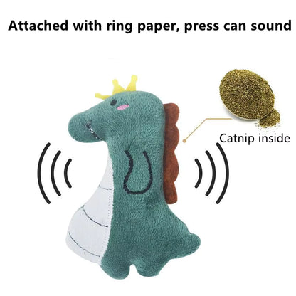 Fussy Cat Dinosaur Cat Toy with catnip and crinkle