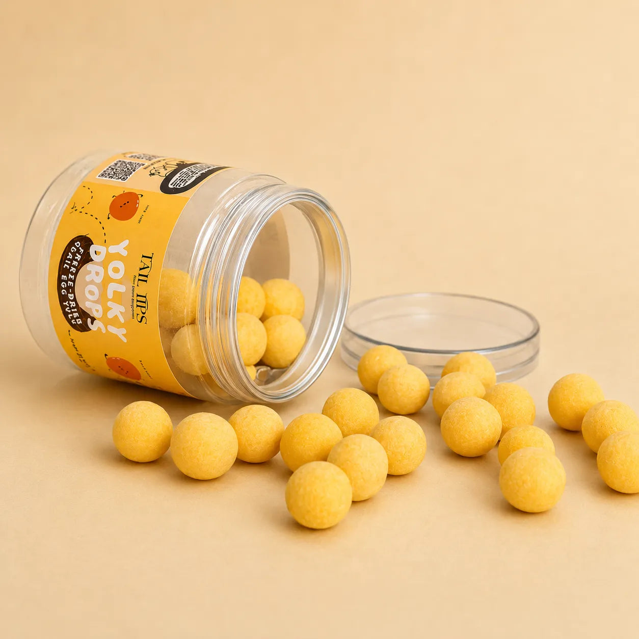 Yolky Drops - 100% Freeze-Dried Quail Egg Yolk Treats Gourmet Meal Enhancement for Pets-Fussy Cat