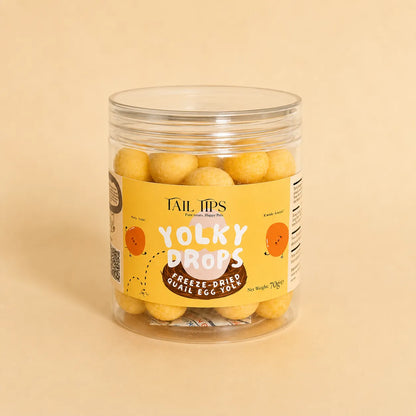 Yolky Drops - 100% Freeze-Dried Quail Egg Yolk Treats Gourmet Meal Enhancement for Pets-Fussy Cat