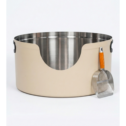 Fussy Cat - The XXL 60cm Litter Box, Cream. 85 Litre for Maine Coon, Large Breed & Multi-Cat Households