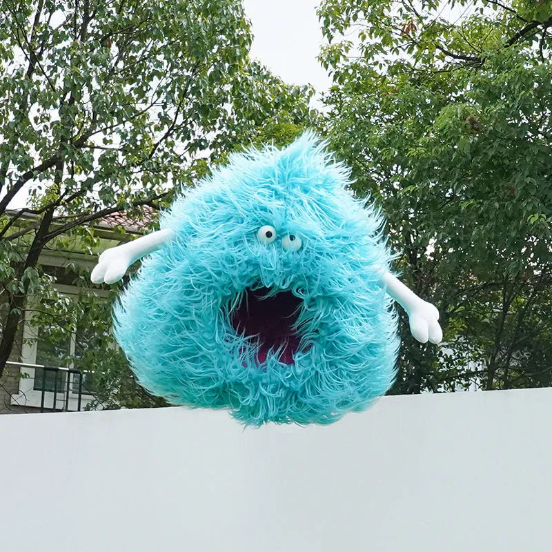 ZEZE Blue Monster Cat Bed – Plush Enclosed Hideaway with Cosy Cushion-Fussy Cat