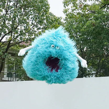ZEZE Blue Monster Cat Bed – Plush Enclosed Hideaway with Cosy Cushion-Fussy Cat