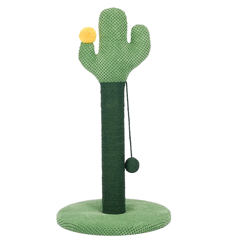 ZEZE Cactus Cat Scratching Post – 65cm Tall with Sisal Rope & Pom-Pom Toy-Fussy Cat